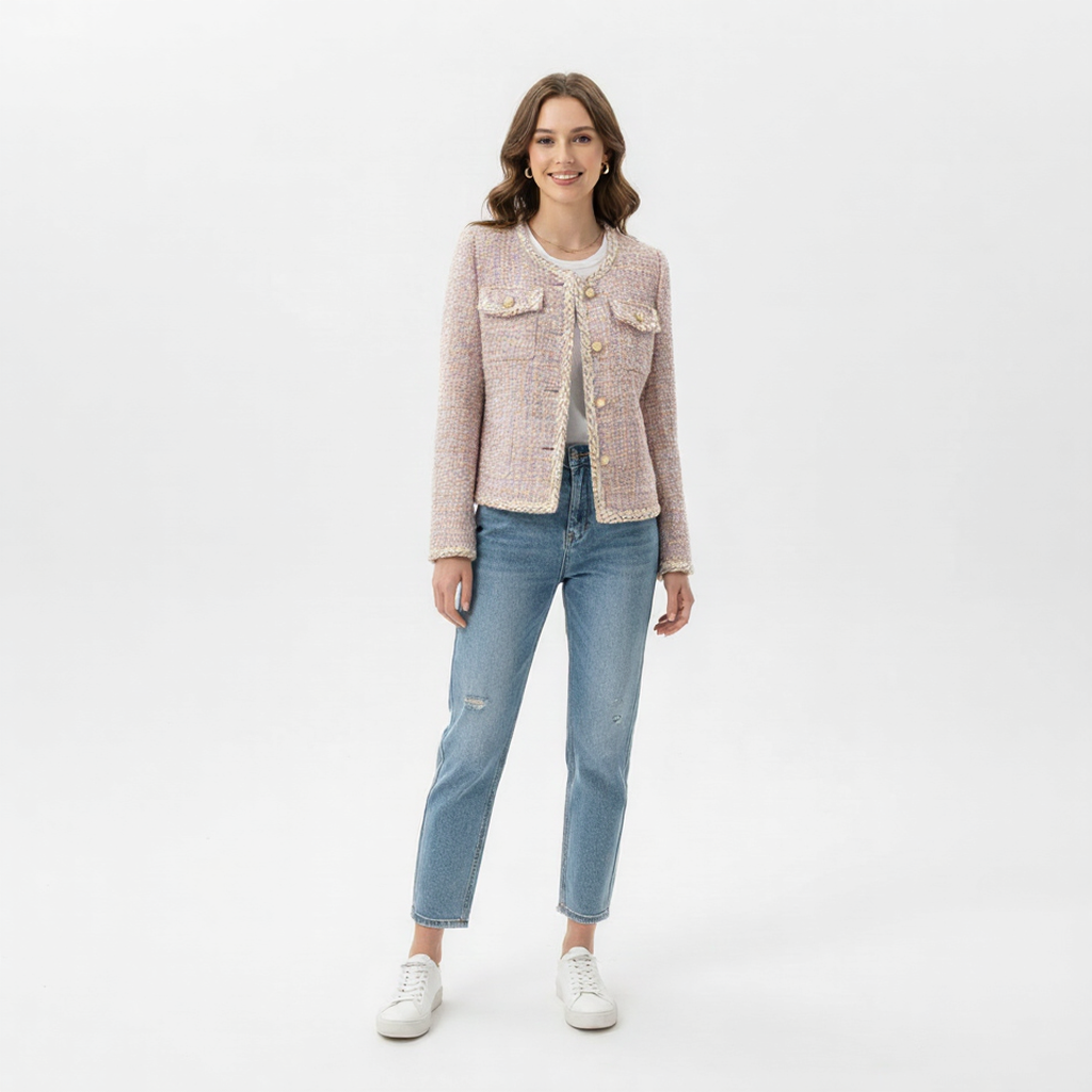 Rosewater Tweed Cargo Jacket